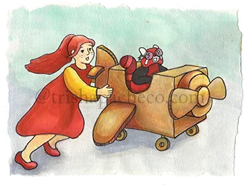 Harper and Monty_Cardboard airplane