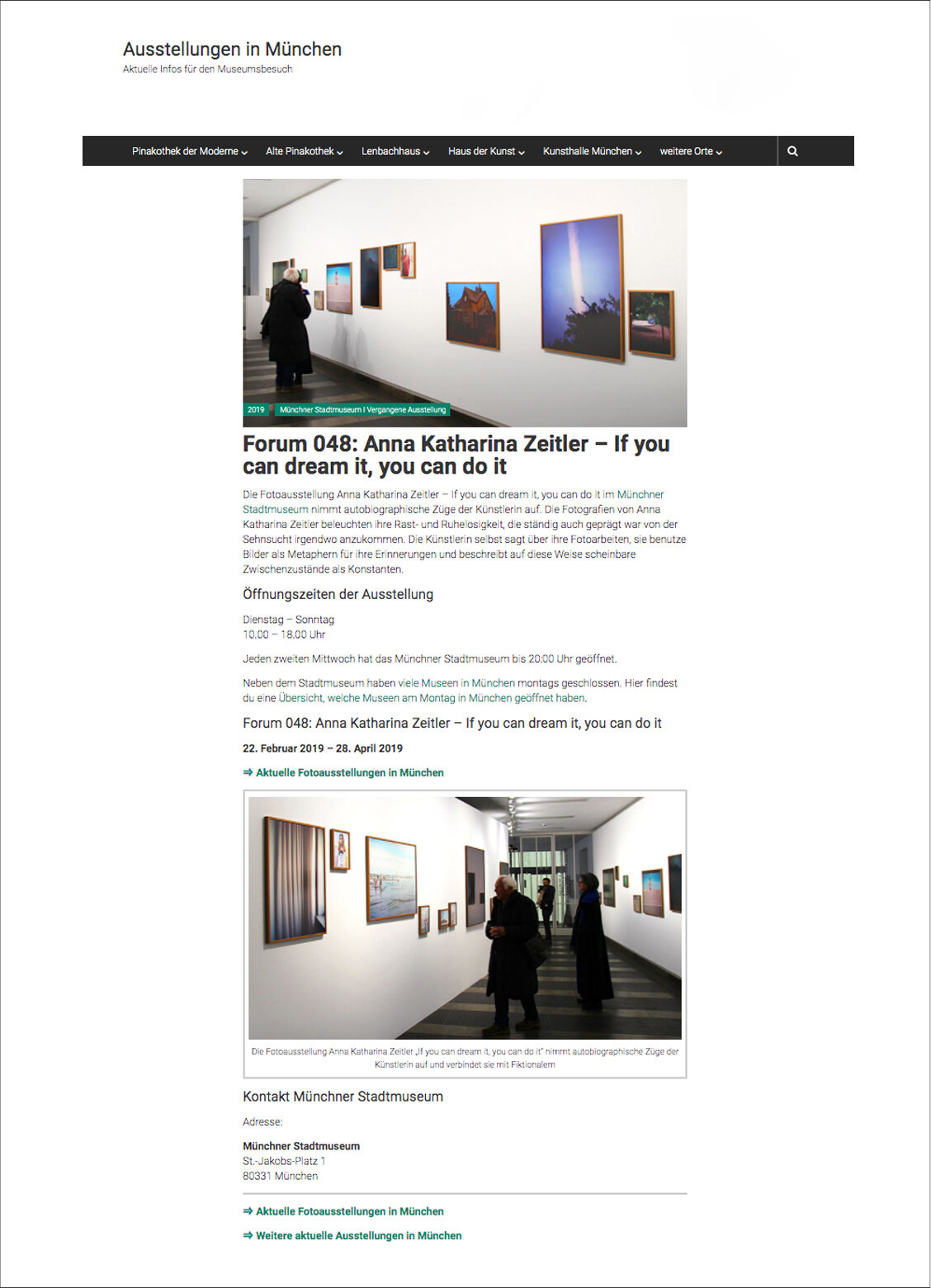  Ausstellungen in München, Openings February Germany, 2019 