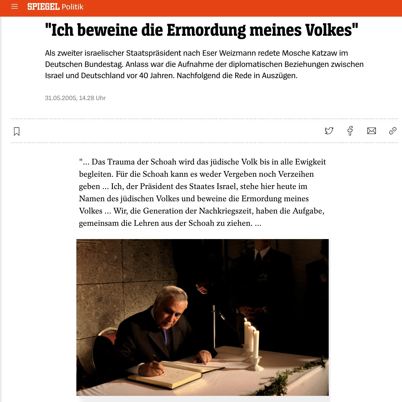  Moshe Katsav for Spiegel Magazin Munich, Germany 