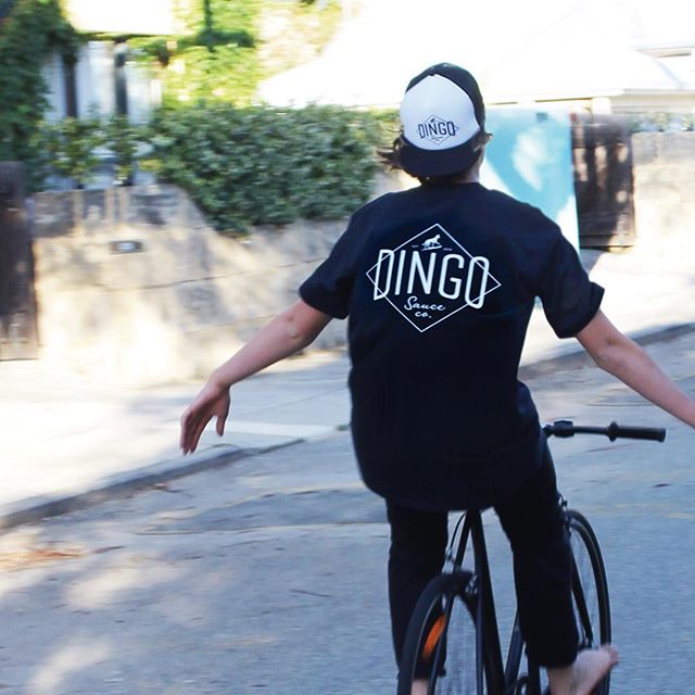 New @dingo_sauce_co merch designed by us, now on the streets! This randomly spotted law-breaker absolutely no relation to anyone at insomnia design.
.
Limited edition shirts and caps while stocks last, hit &lsquo;em up.
.
.
.
#insomniadesign #design 