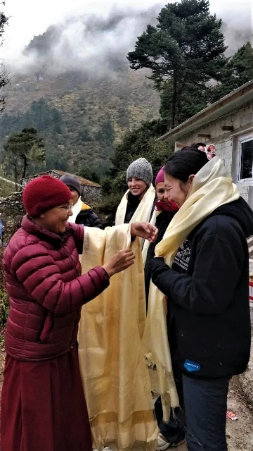 fall 2018 nuns presenting khatas to the voluneers.jpeg