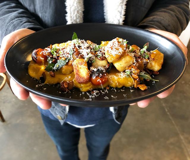 Pan fried potato gnocchi with pumpkin pur&eacute;e has our vote 🎃 #gnocchi
