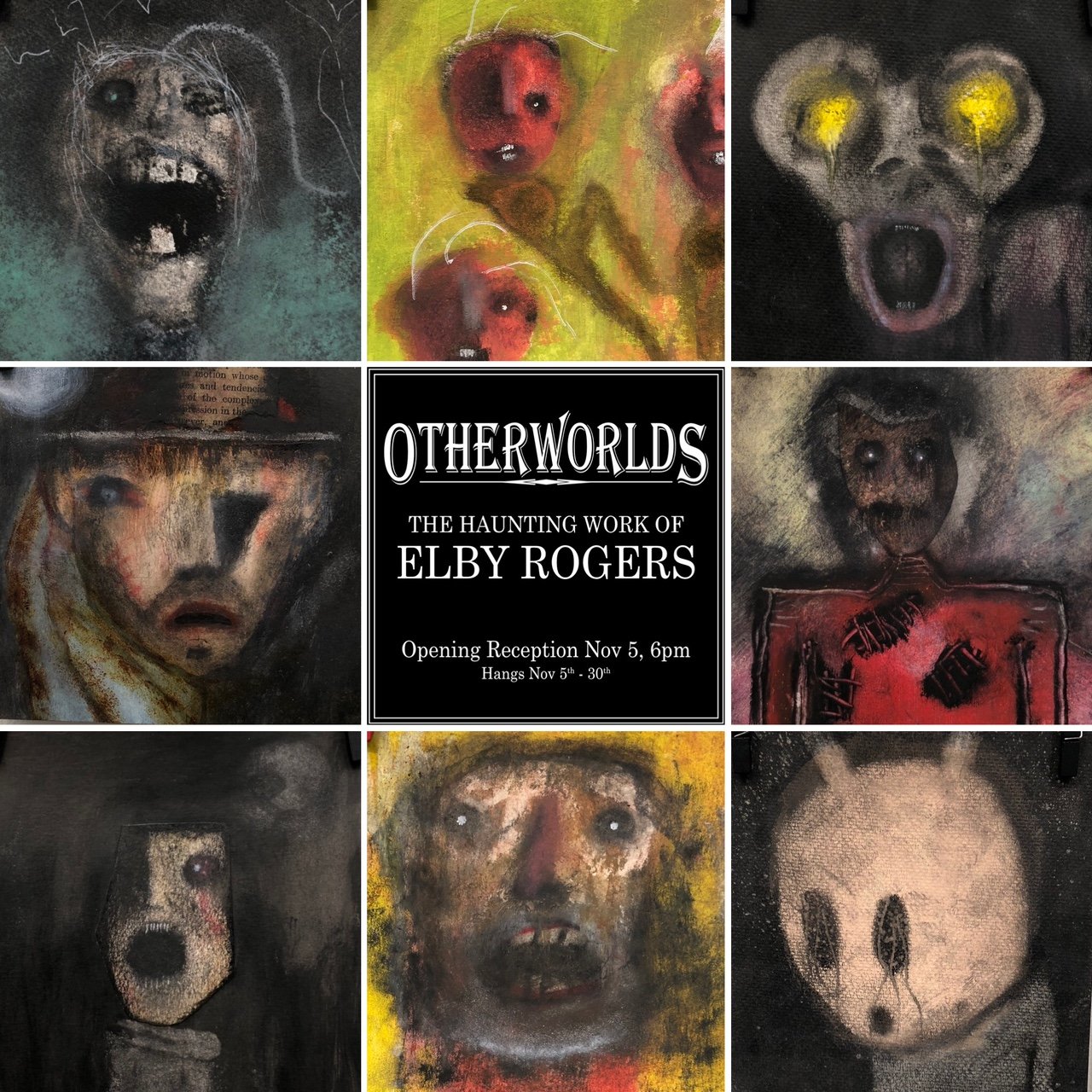  Our featured artist for November is Elby Rogers, an outsider artist whose work evokes a wide range of emotional responses. 