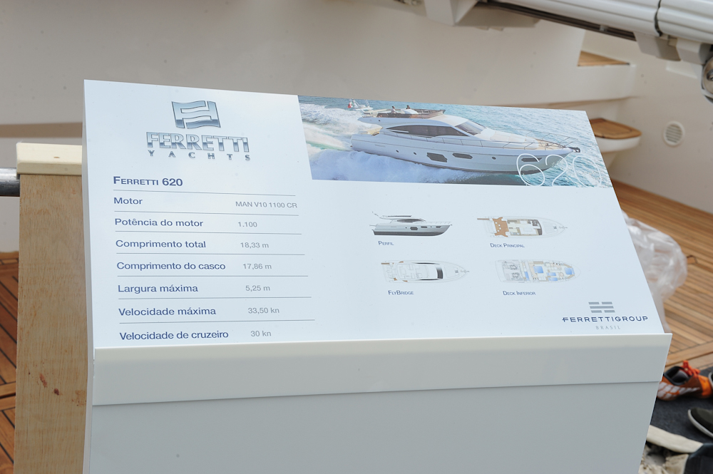 display de informações, ferretti yacht show fábrica sp