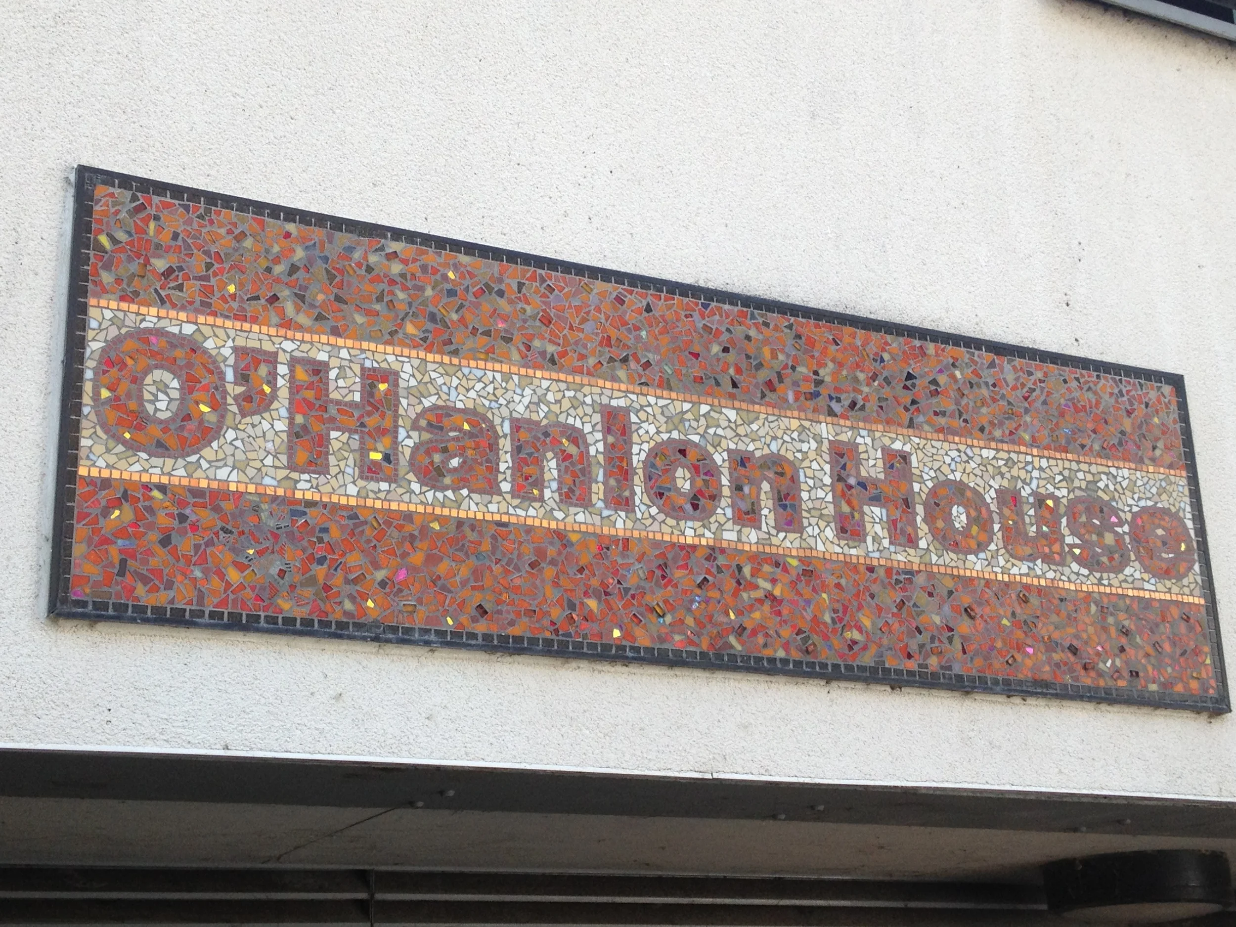  nameplate for O'Hanlon House, Oxford.  installed 2002 