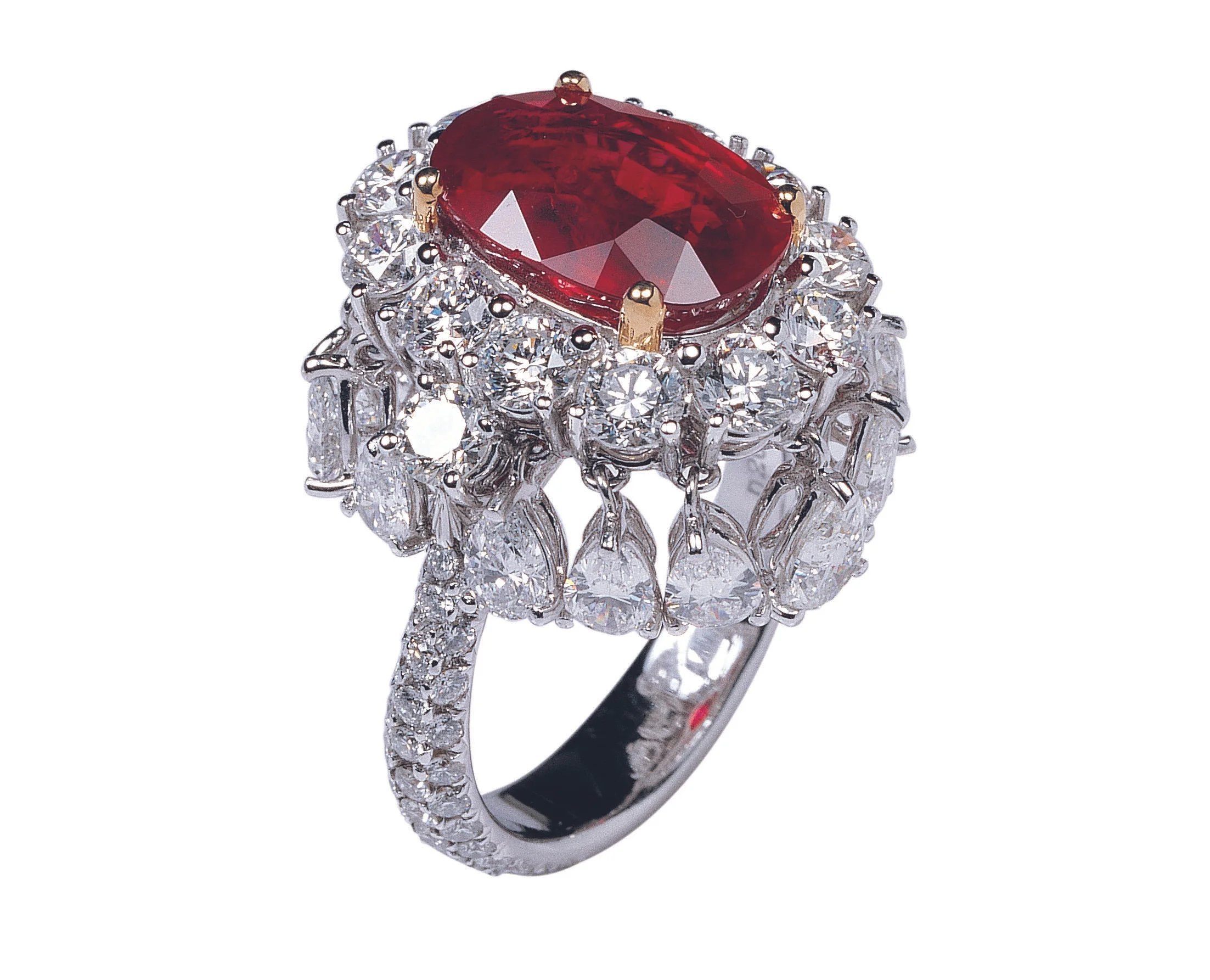 RUBY & DIAMOND DANCING RING BESPOKE FINE JEWELLERY BY SHAHINA HATTA