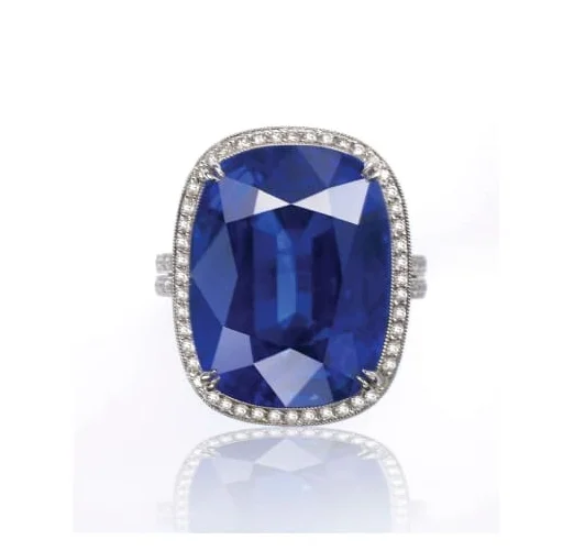 BLUE SAPPHIRE & DIAMOND RING BESPOKE FINE JEWELLERY BY SHAHINA HATTA
