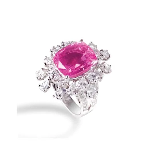 PINK SAPPHIRE & DIAMOND RING BESPOKE FINE JEWELLERY BY SHAHINA HATTA
