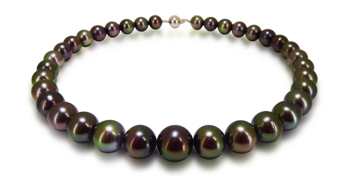 TAHITIAN BLACK PEARL STRAND NECKLACE BESPOKE FINE JEWELLERY BY SHAHINA HATTA