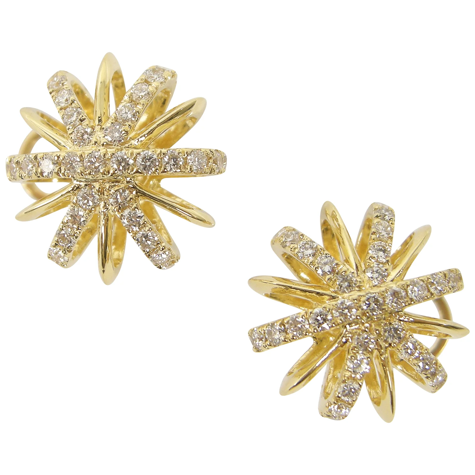 DIAMOND SNOWFLAKE STUD EARRINGS CLUSTER DIAMOND PENDANT BESPOKE FINE JEWELLERY BY SHAHINA HATTA