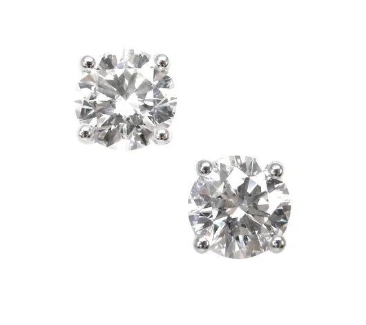 FOUR CLAW DIAMOND STUD EARRINGS BESPOKE FINE JEWELLERY BY SHAHINA HATTA