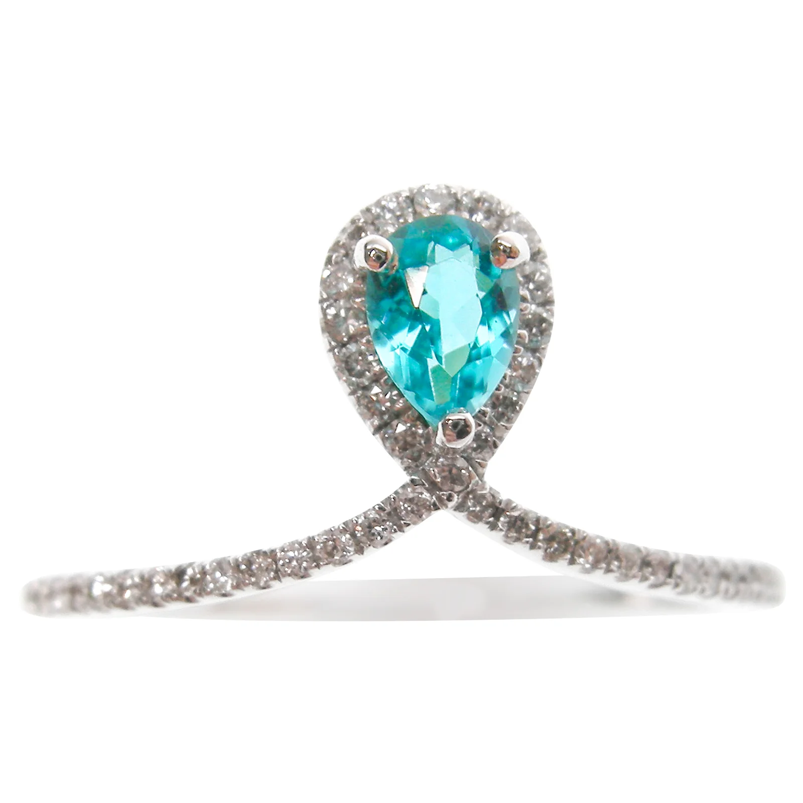 PARAIBA & DIAMOND TIARA RING BESPOKE FINE JEWELLERY BY SHAHINA HATTA