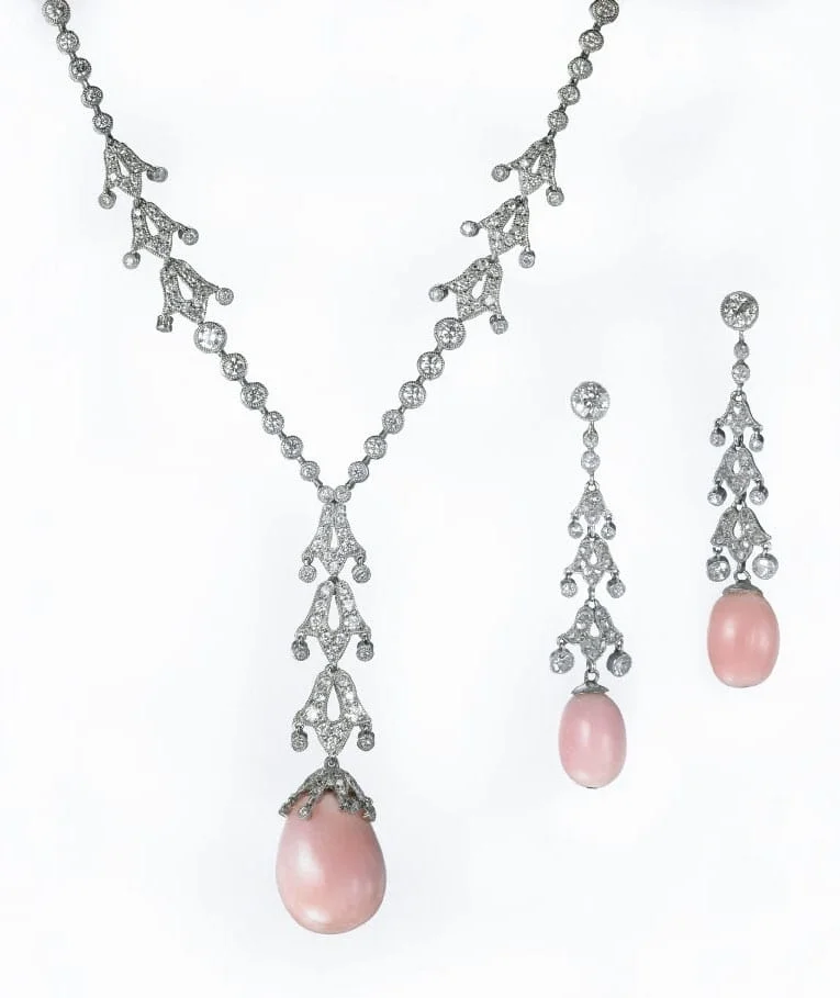 CONCH PEARL & DIAMOND SET BESPOKE FINE JEWELLERY BY SHAHINA HATTA