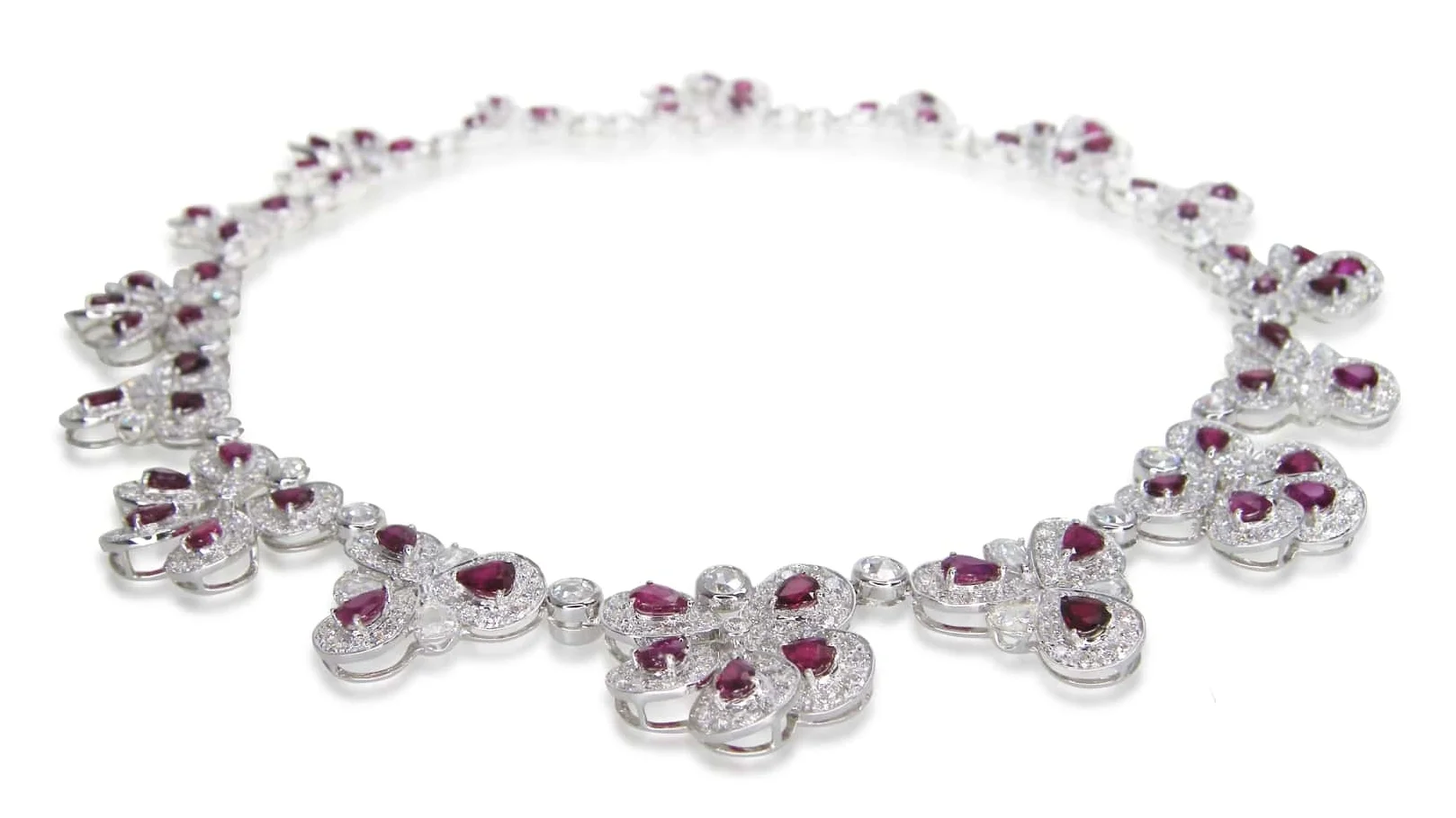 BURMA RUBY & DIAMOND NECKLACE BESPOKE FINE JEWELLERY BY SHAHINA HATTA