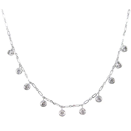 SIGNATURE DIAMOND DROPLET NECKLACE BESPOKE FINE JEWELLERY BY SHAHINA HATTA HONG KONG