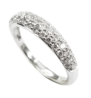 THREE ROW DOMED DIAMOND RING BESPOKE FINE JEWELLERY BY SHAHINA HATTA