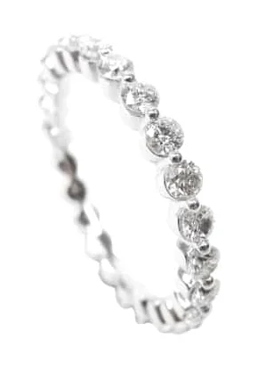 SHARED SINGLE PRONG DIAMOND ETERNITY RING BESPOKE FINE JEWELLERY BY SHAHINA HATTA