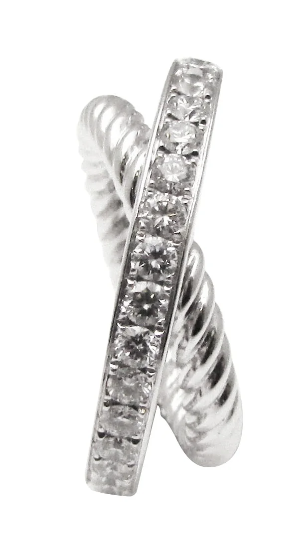 DIAMOND AND PLATINUM ROPE ENTERTWINED RING BESPOKE FINE JEWELLERY BY SHAHINA HATTA