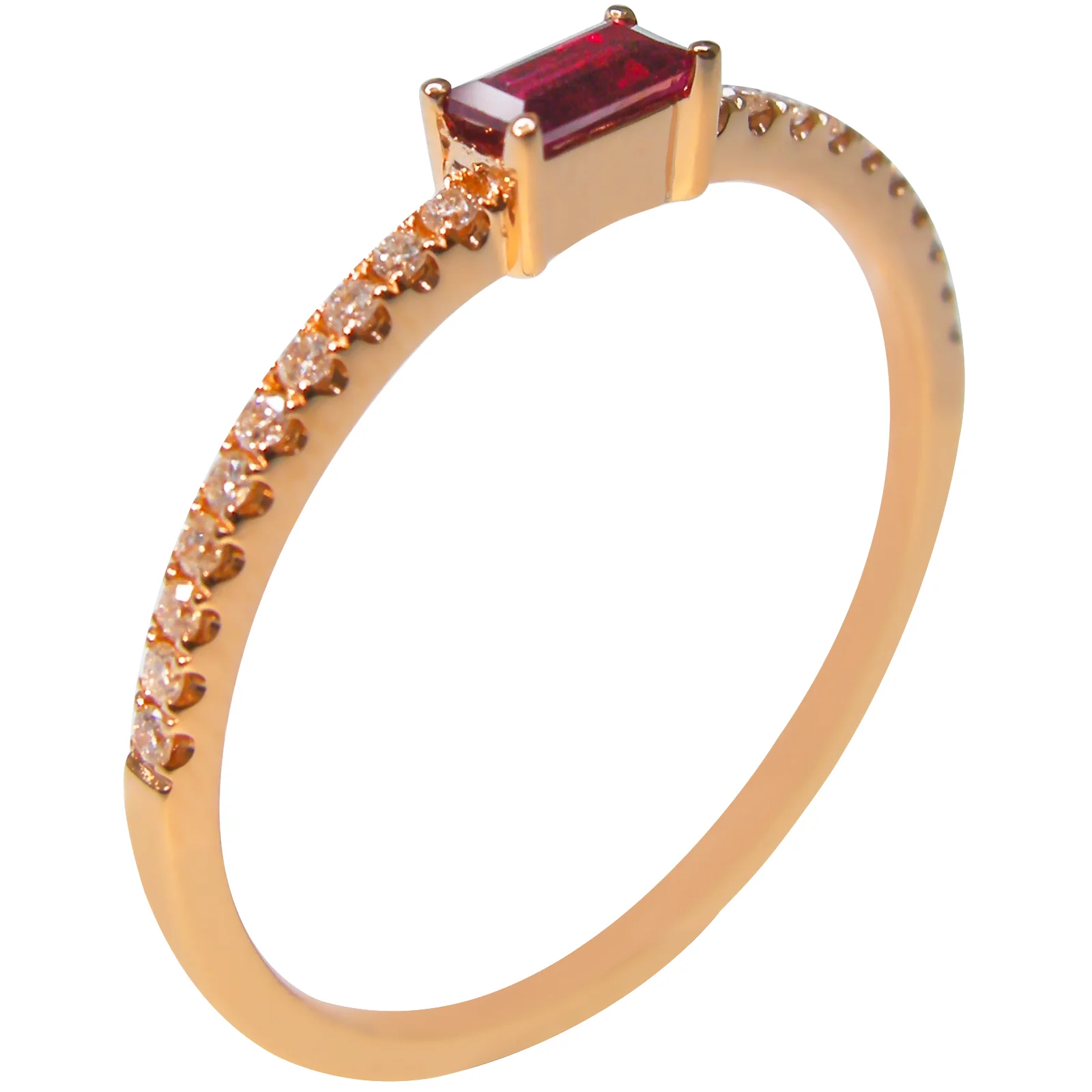SIGNATURE RUBY & DIAMOND BAGUETTE STACK RING BESPOKE FINE JEWELLERY BY SHAHINA HATTA HONG KONG