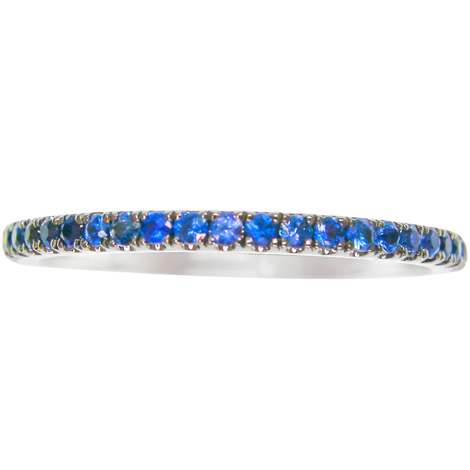 SIGNATURE VIVID BLUE SAPPHIRE ETERNITY RING BESPOKE FINE JEWELLERY BY SHAHINA HATTA HONG KONG