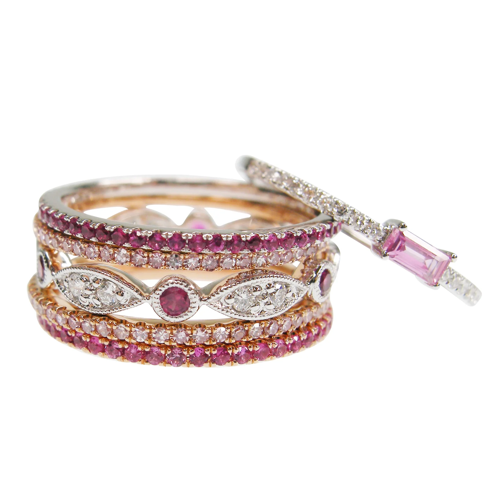 SIGNATURE PINK DIAMOND ETERNITY RING BESPOKE FINE JEWELLERY BY SHAHINA HATTA HONG KONG
