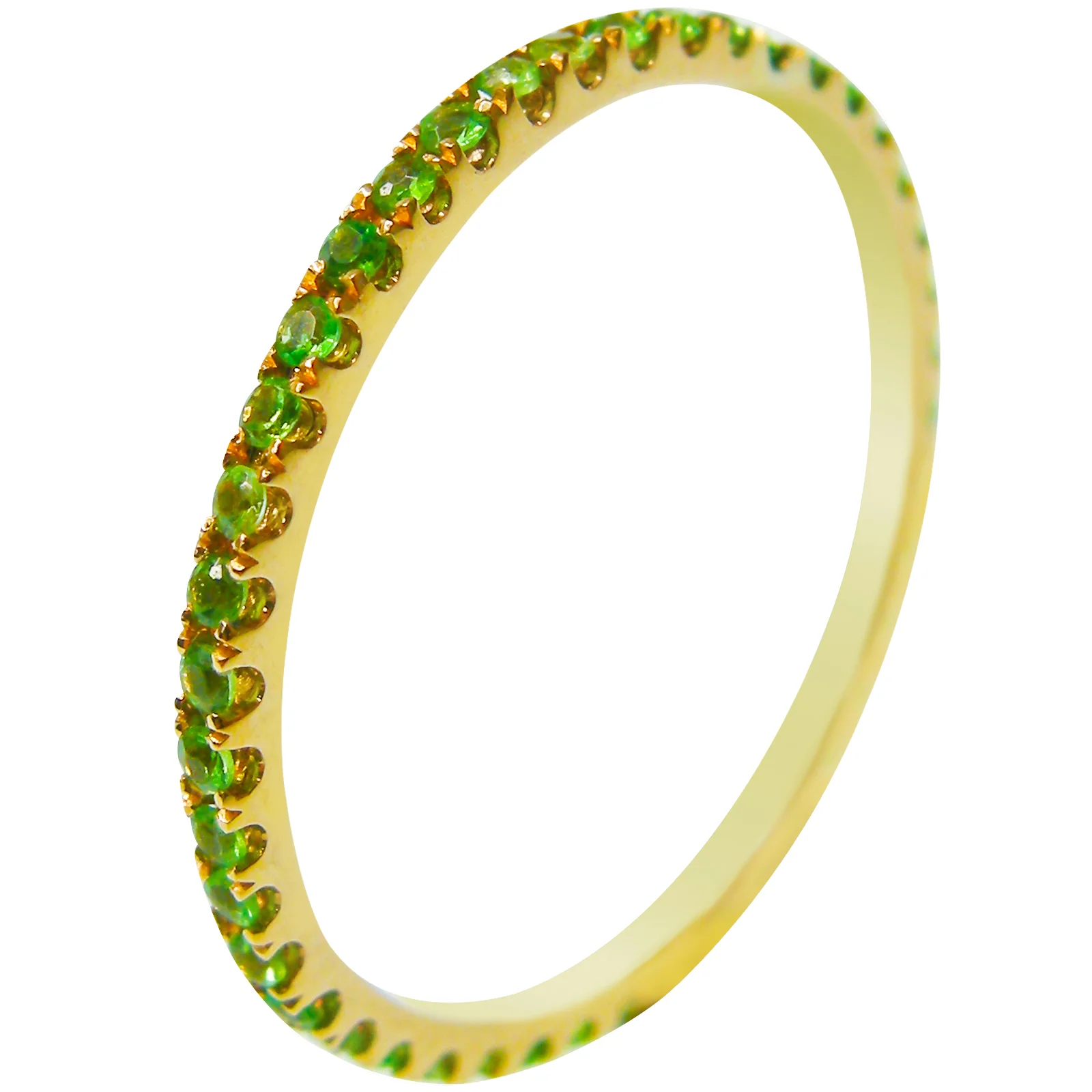 SIGNATURE TSAVORITE GARNET ETERNITY RING BESPOKE FINE JEWELLERY BY SHAHINA HATTA HONG KONG