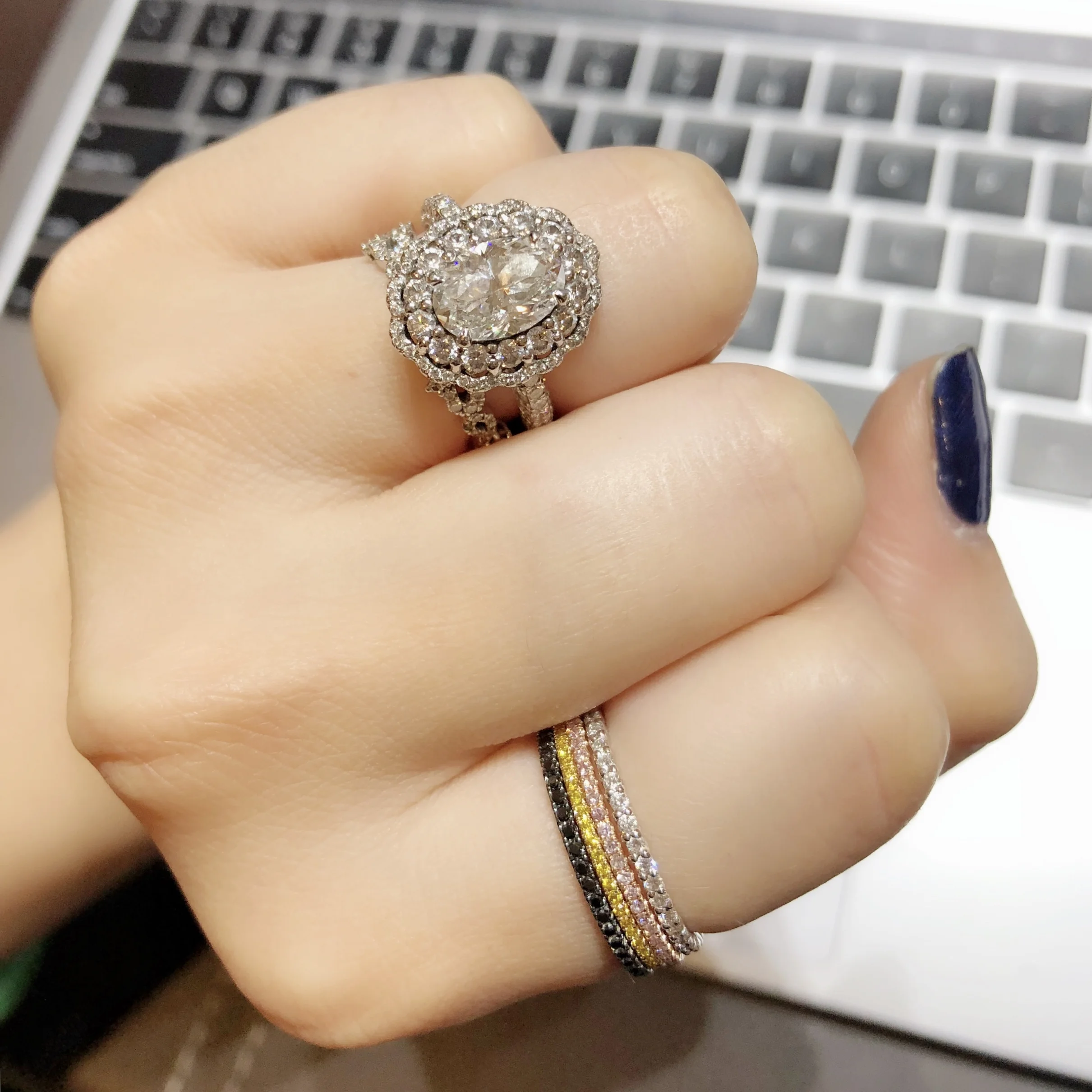 SIGNATURE PINK DIAMOND ETERNITY RING BESPOKE FINE JEWELLERY BY SHAHINA HATTA HONG KONG