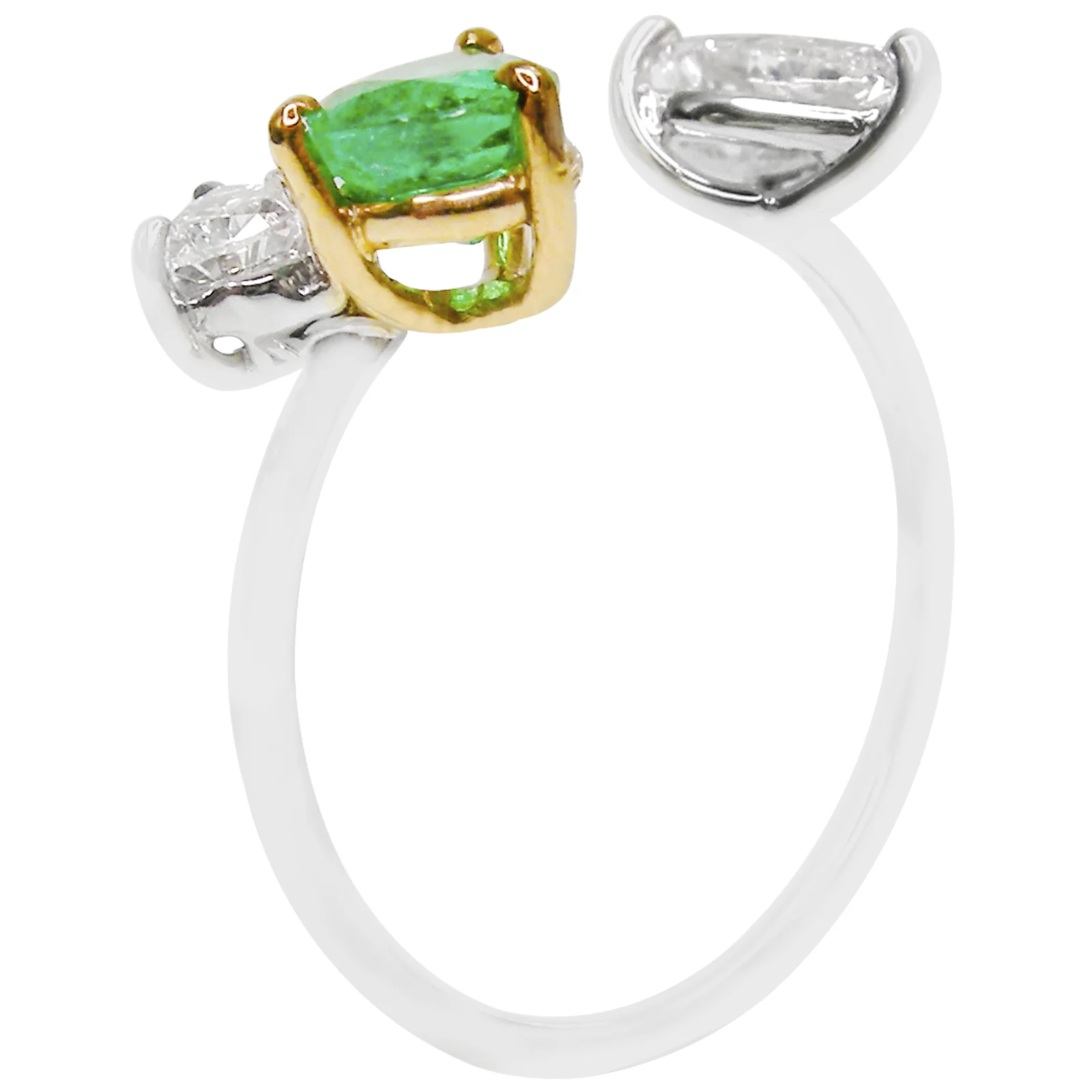 EMERALD & DIAMOND VINE RING BESPOKE FINE JEWELLERY BY SHAHINA HATTA HONG KONG