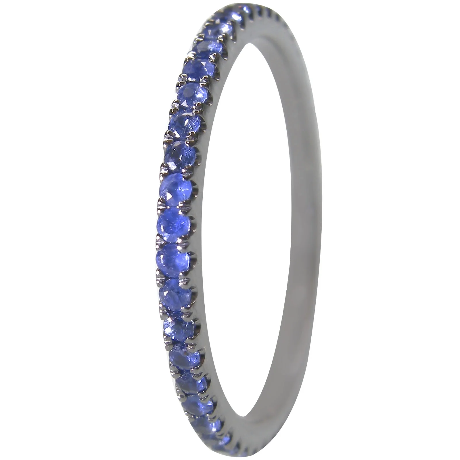SIGNATURE VIVID BLUE SAPPHIRE ETERNITY RING BESPOKE FINE JEWELLERY BY SHAHINA HATTA HONG KONG