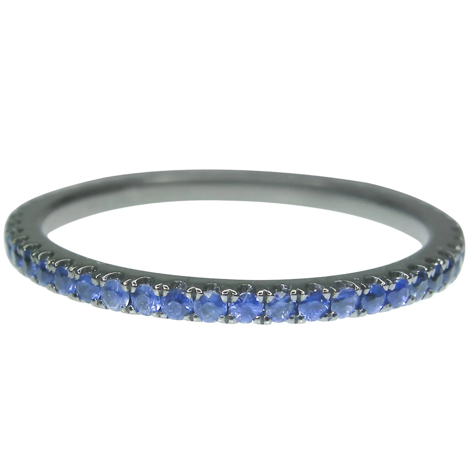 SIGNATURE VIVID BLUE SAPPHIRE ETERNITY RING BESPOKE FINE JEWELLERY BY SHAHINA HATTA HONG KONG