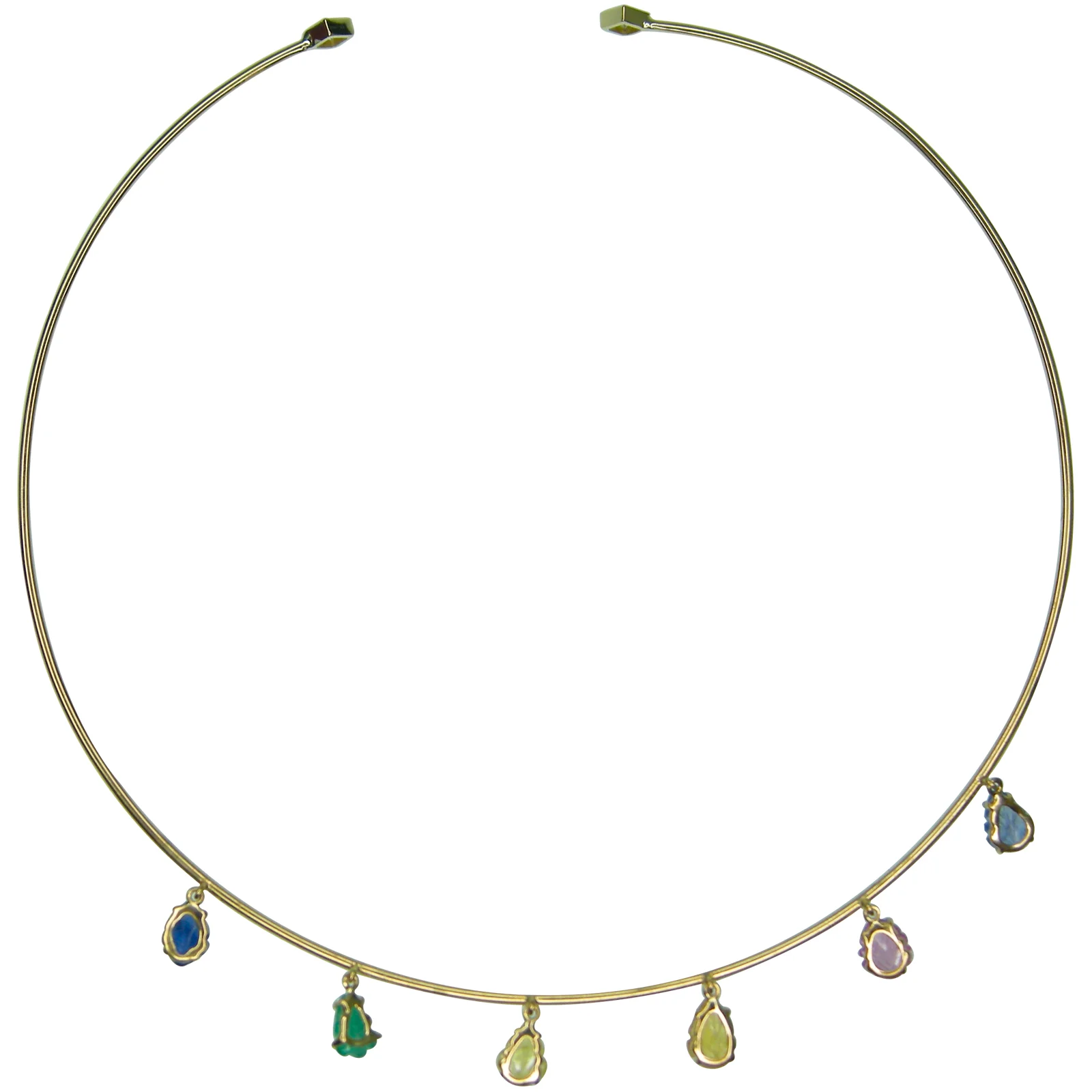 SIGNATURE RAINBOW GEMSTONE DREAMCATCHER CHOKER BESPOKE FINE JEWELLERY BY SHAHINA HATTA HONG KONG