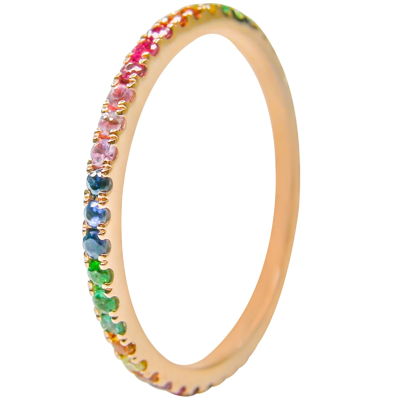 Copy of SIGNATURE FANCY SAPPHIRE RAINBOW ETERNITY RING BESPOKE FINE JEWELLERY BY SHAHINA HATTA HONG KONG