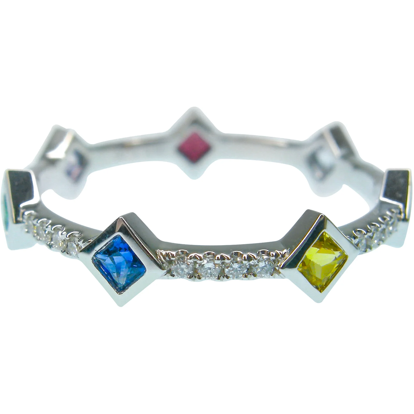 Copy of CHAKRA PRINCESS RAINBOW ETERNITY RING BESPOKE FINE JEWELLERY BY SHAHINA HATTA HONG KONG