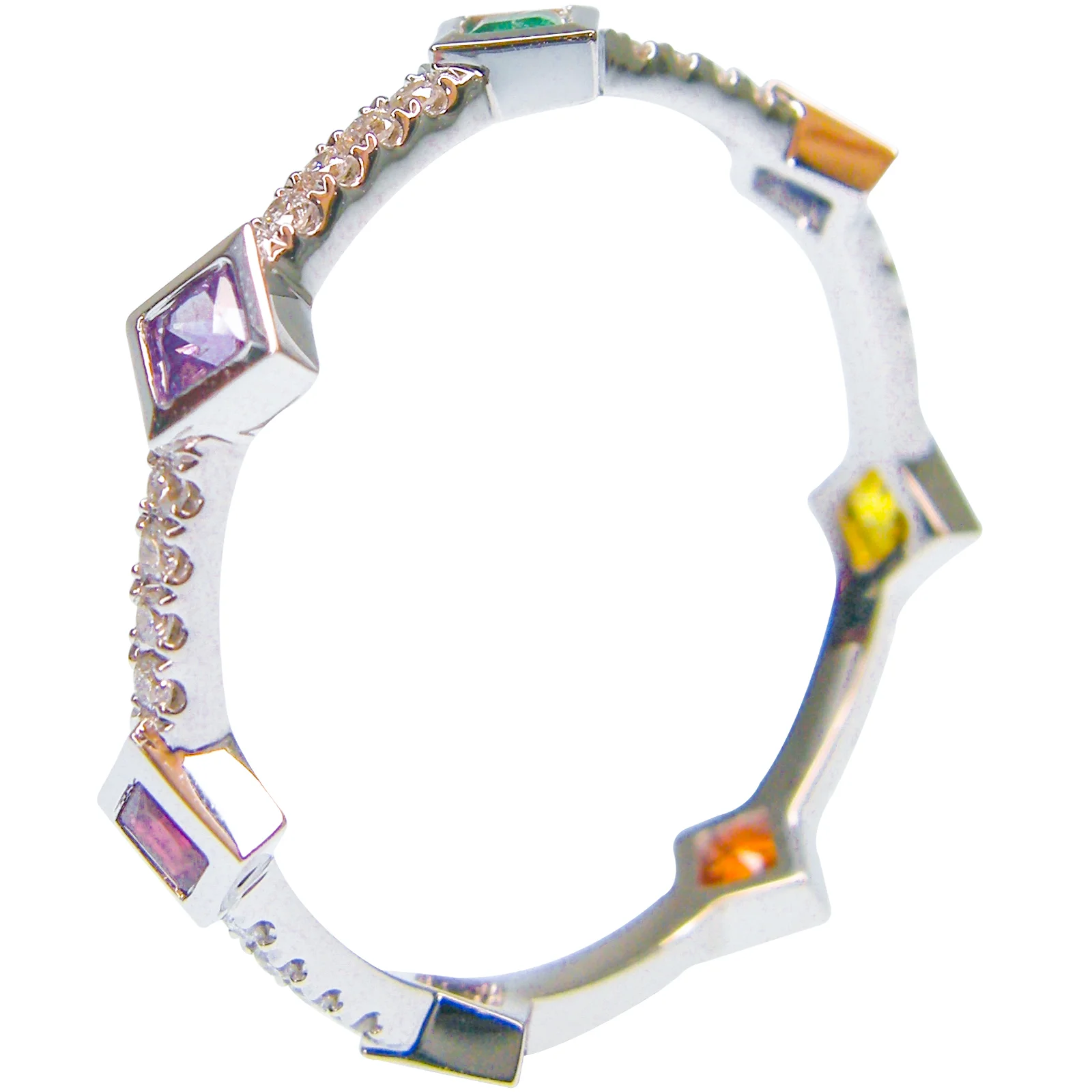 CHAKRA PRINCESS RAINBOW ETERNITY RING BESPOKE FINE JEWELLERY BY SHAHINA HATTA HONG KONG