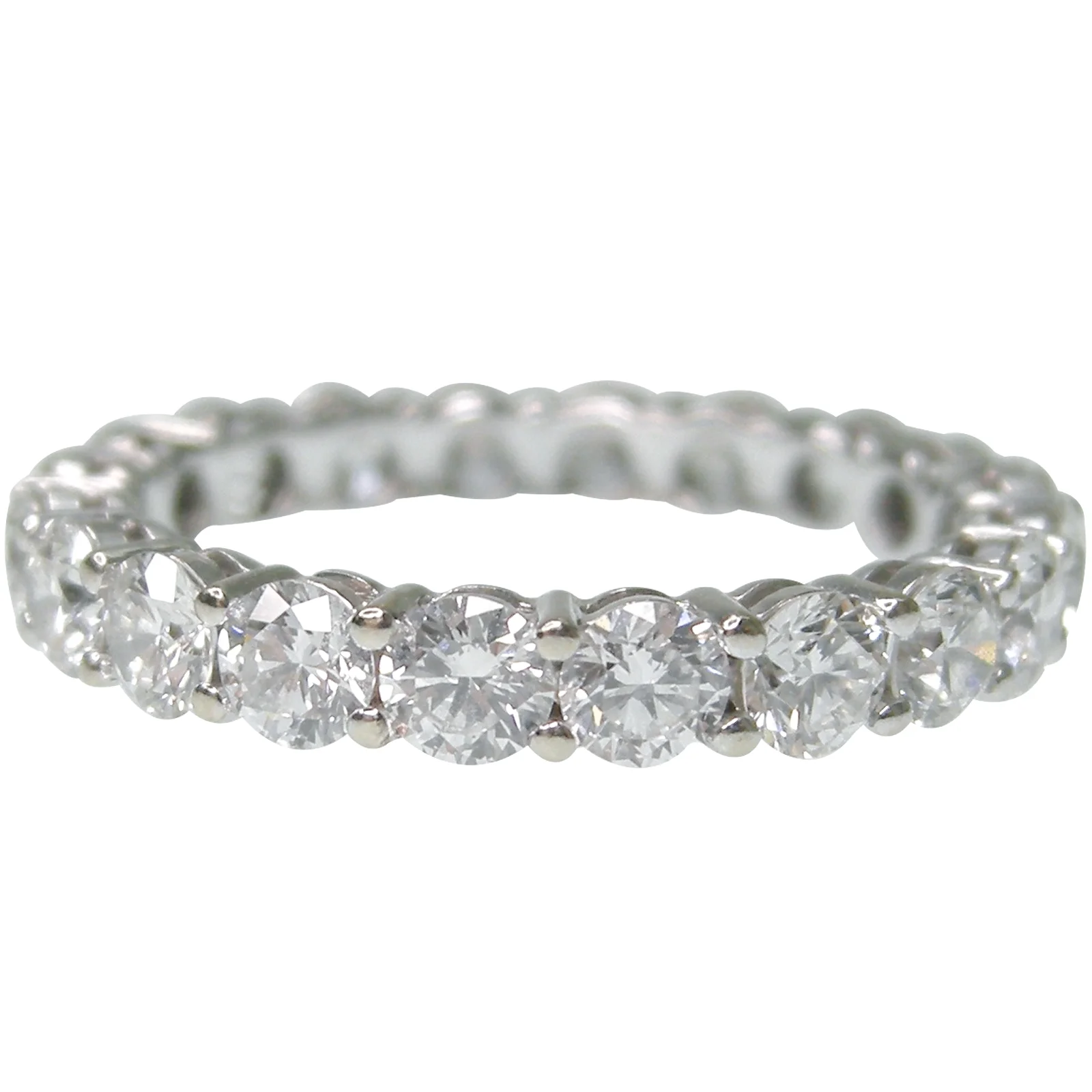 CLASSIC CLAW-SET DIAMOND ETERNITY RING BESPOKE FINE JEWELLERY BY SHAHINA HATTA HONG KONG