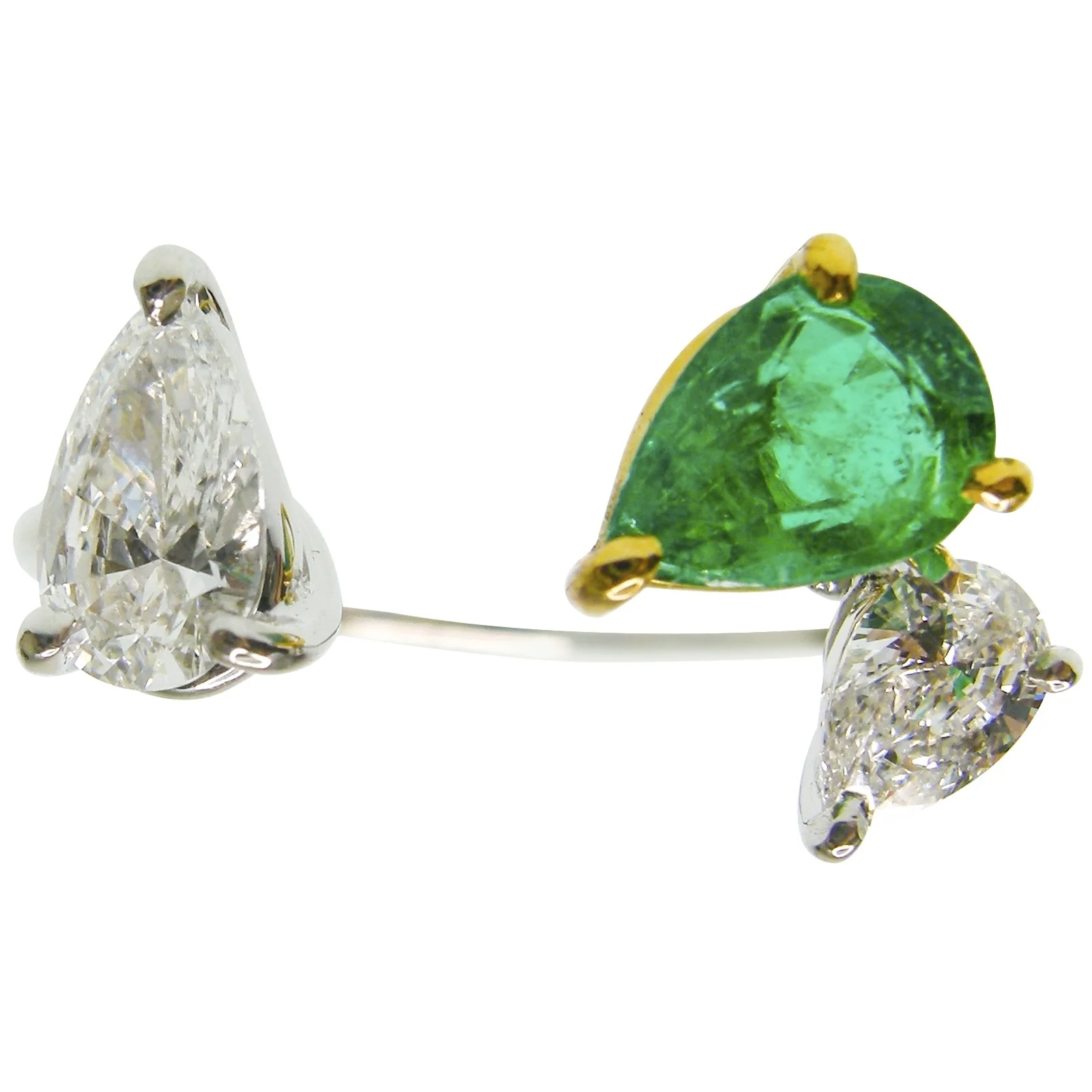 EMERALD & DIAMOND VINE RING BESPOKE FINE JEWELLERY BY SHAHINA HATTA HONG KONG