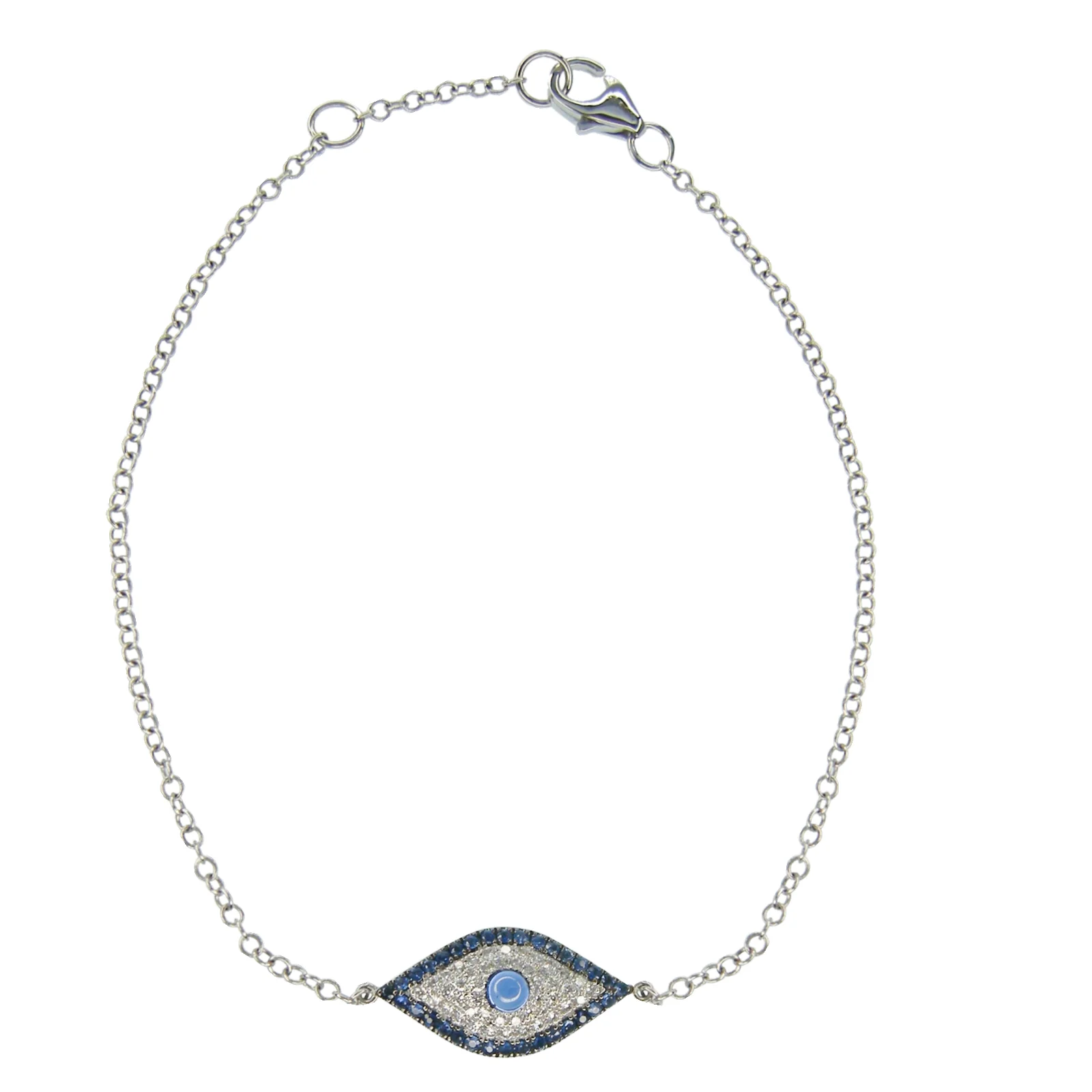 EVIL EYE BLUE SAPPHIRE BRACELET BESPOKE FINE JEWELLERY BY SHAHINA HATTA HONG KONG