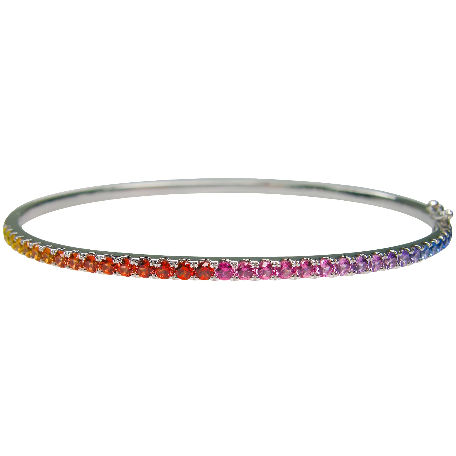 SIGNATURE RAINBOW SAPPHIRE BANGLE BESPOKE FINE JEWELLERY BY SHAHINA HATTA HONG KONG