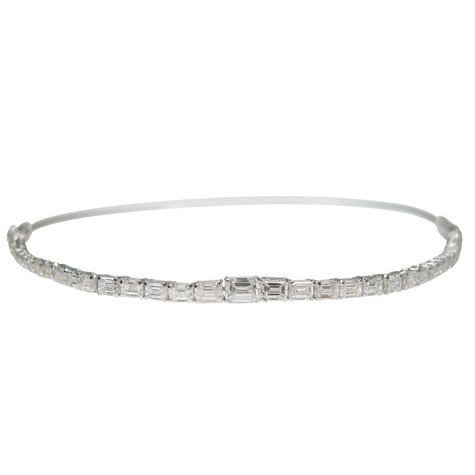 GRADUATED EMERALD CUT TENNIS BRACELET AND CHOKER THREE WAY BESPOKE FINE JEWELLERY BY SHAHINA HATTA HONG KONG
