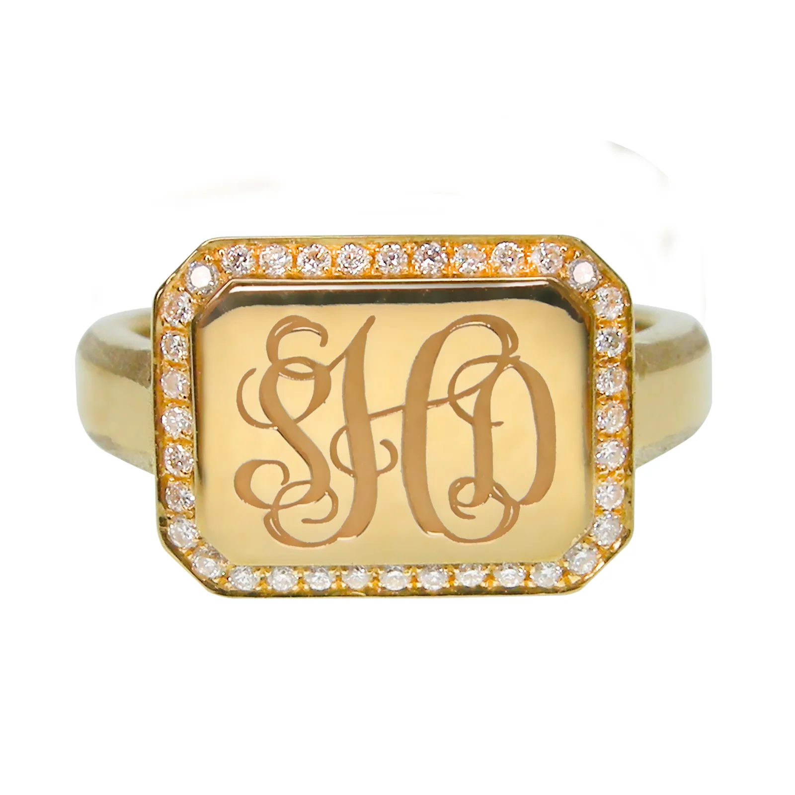 SIGNATURE 18K GOLD & DIAMOND SIGNET RING BESPOKE FINE JEWELLERY BY SHAHINA HATTA HONG KONG