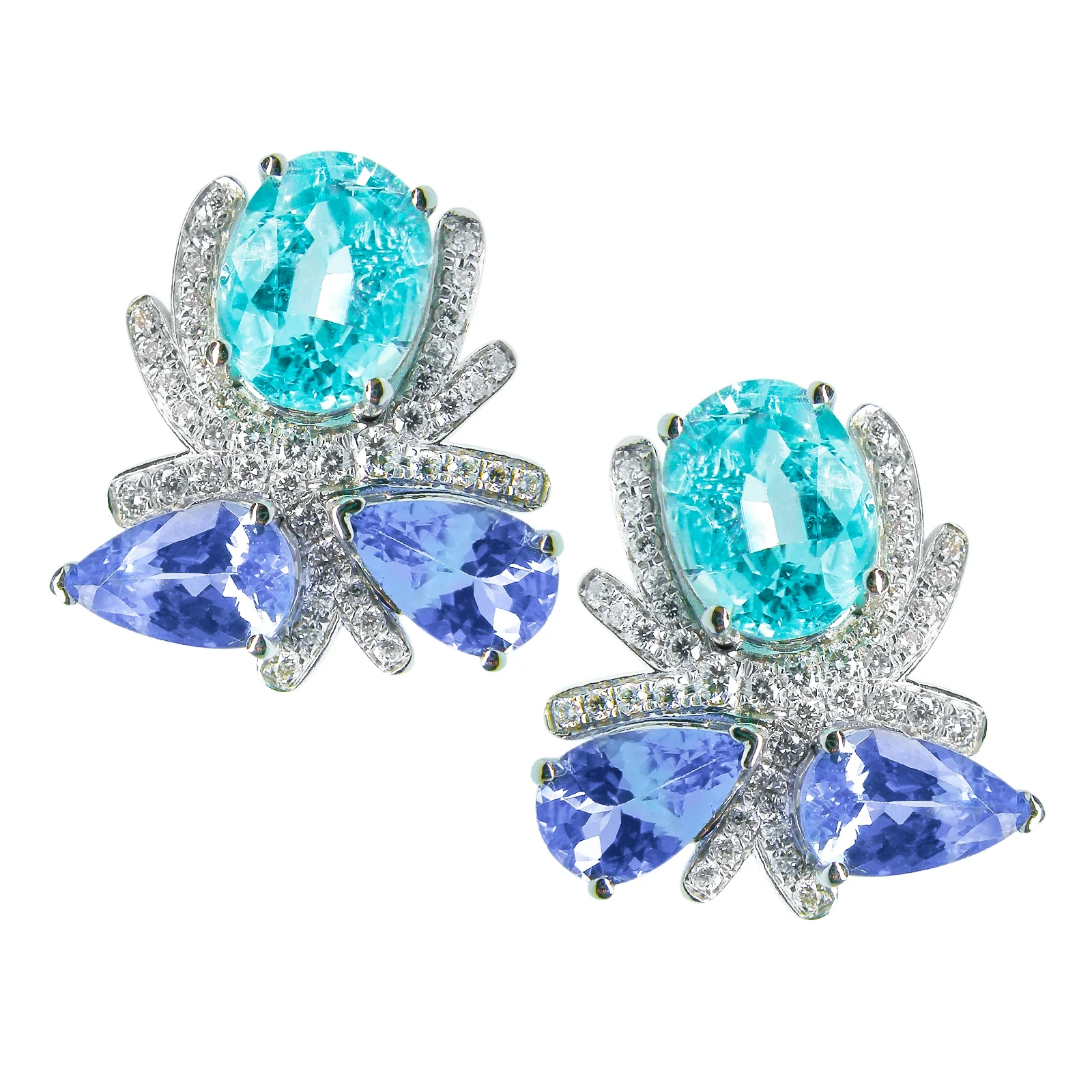 PARAIBA AND TANZANITE EARRINGS