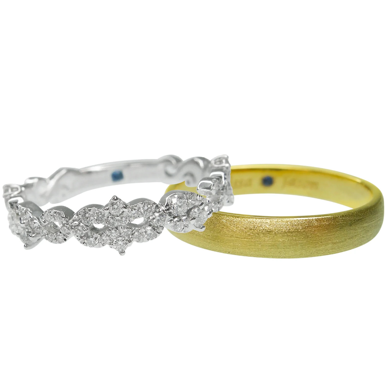 SIGNATURE DIAMOND BRIDAL WITH YELLOW GOLD BRUSHED MEN'S BAND