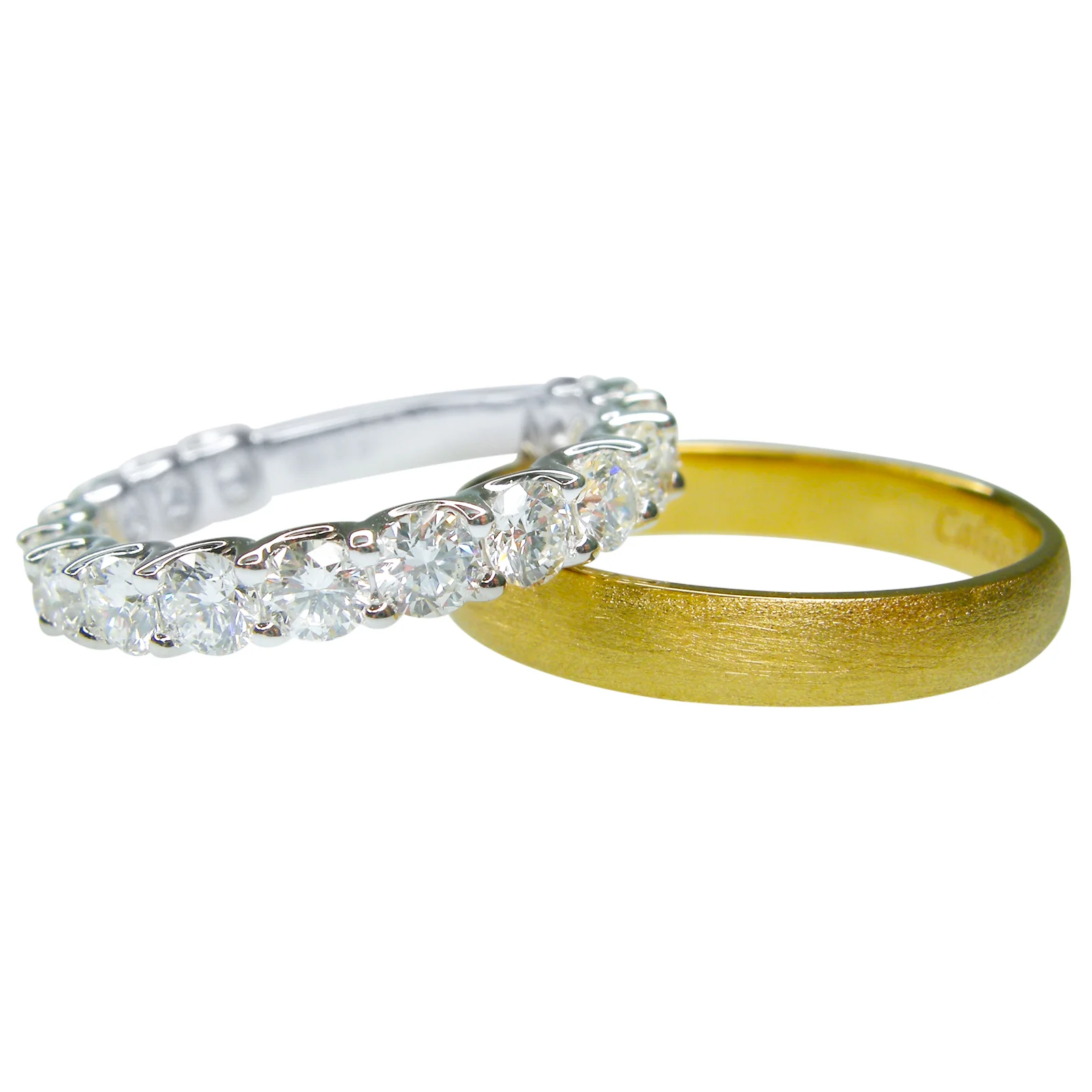 DIAMOND U-CLAW SET 3/4 RING BESPOKE FINE JEWELLERY BY SHAHINA HATTA HONG KONG