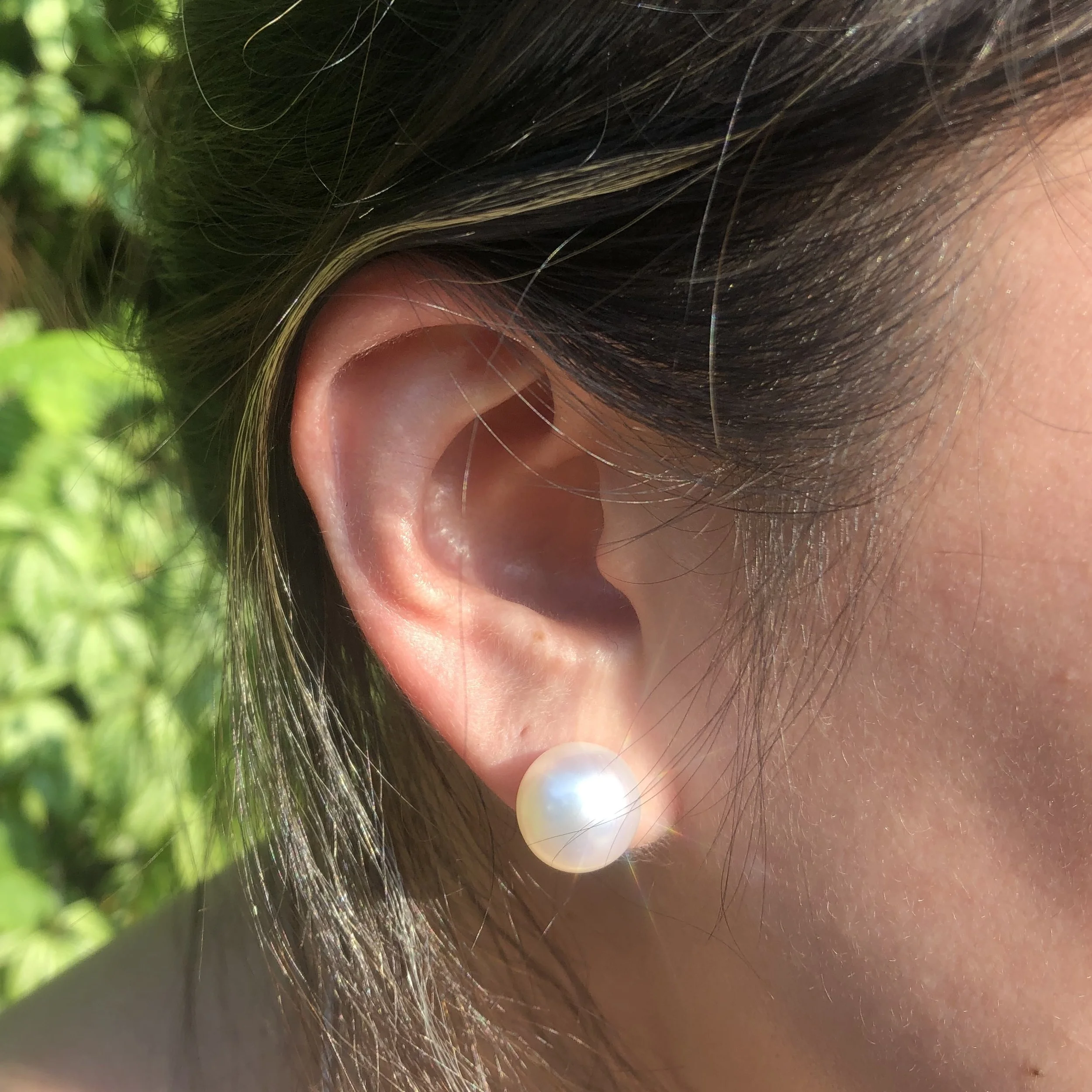 CLASSIC 12MM WHITE SOUTH SEA PEARL STUD EARRINGS BESPOKE FINE JEWELRY BY SHAHINA HATTA HONG KONG