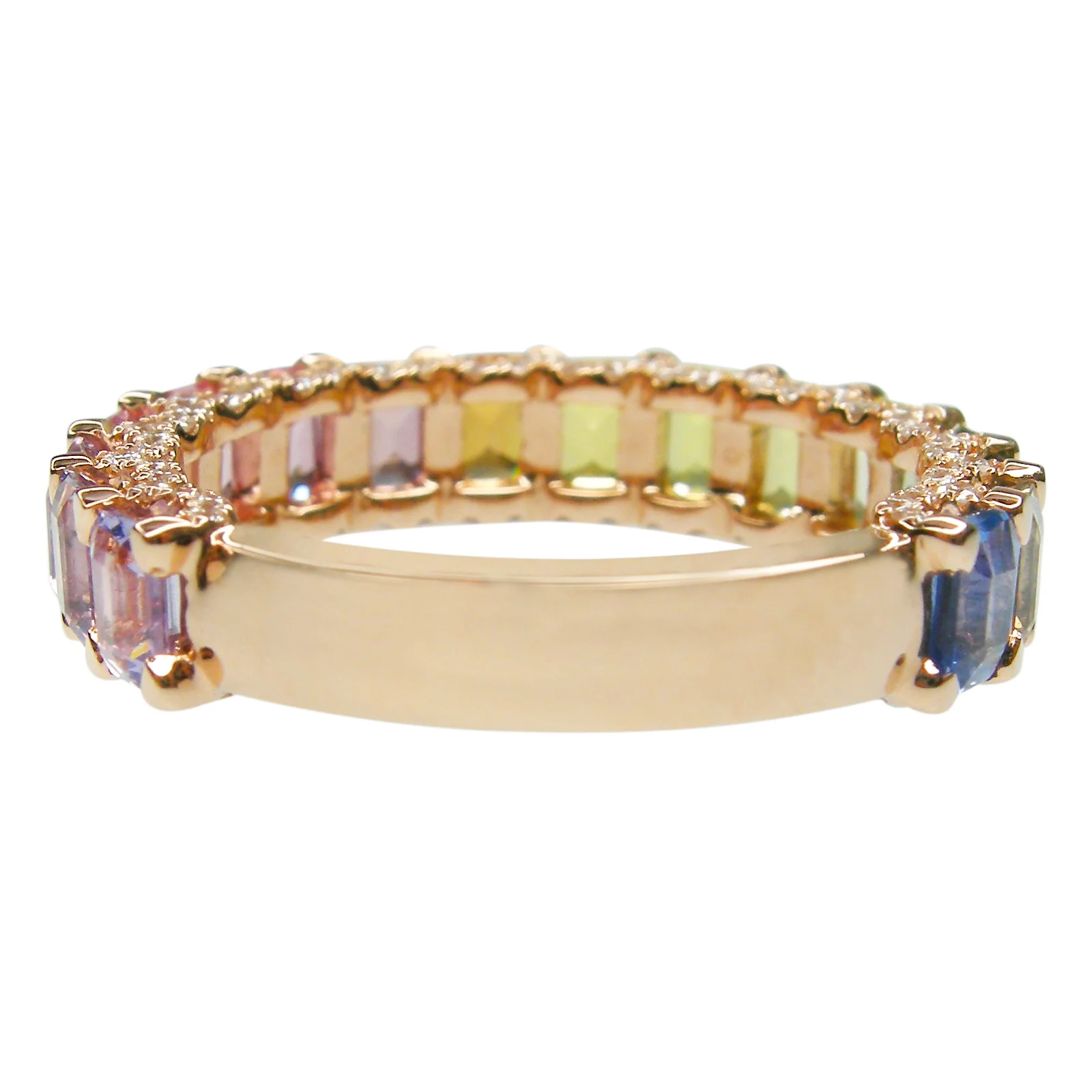 SIGNATURE PETITE RAINBOW SAPPHIRE & DIAMOND 3/4 BAND BESPOKE FINE JEWELLERY BY SHAHINA HATTA HONG KONG