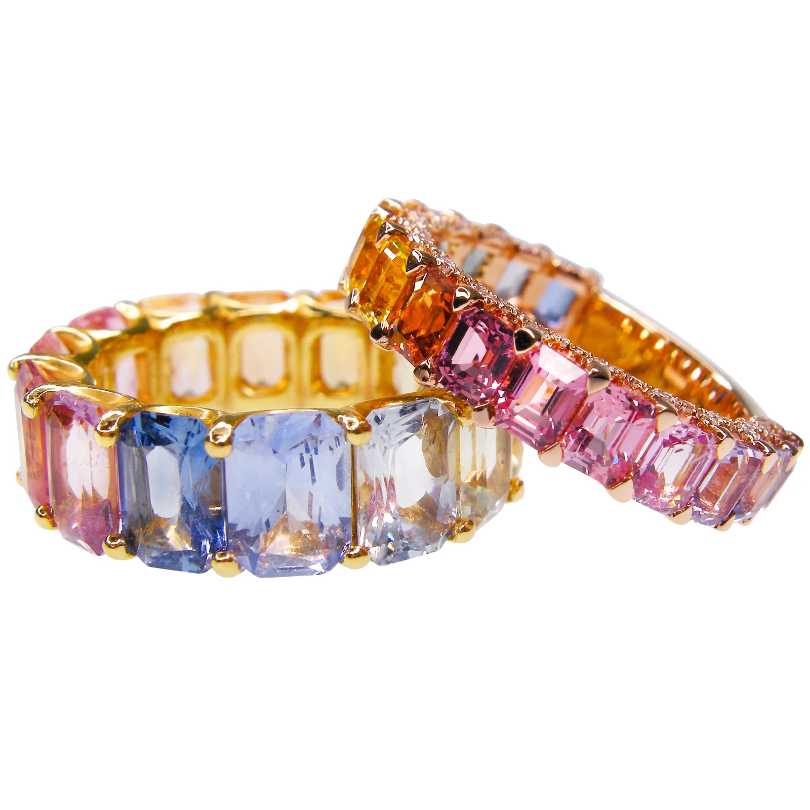 Copy of SIGNATURE FANCY SAPPHIRE RAINBOW ETERNITY RING BESPOKE FINE JEWELRY BY SHAHINA HATTA HONG KONG