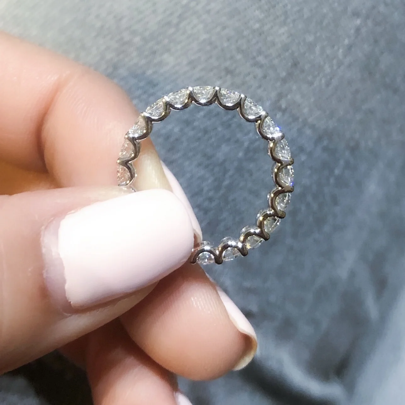 DIAMOND U-CLAW SET 3/4 RING BESPOKE FINE JEWELLERY BY SHAHINA HATTA HONG KONG