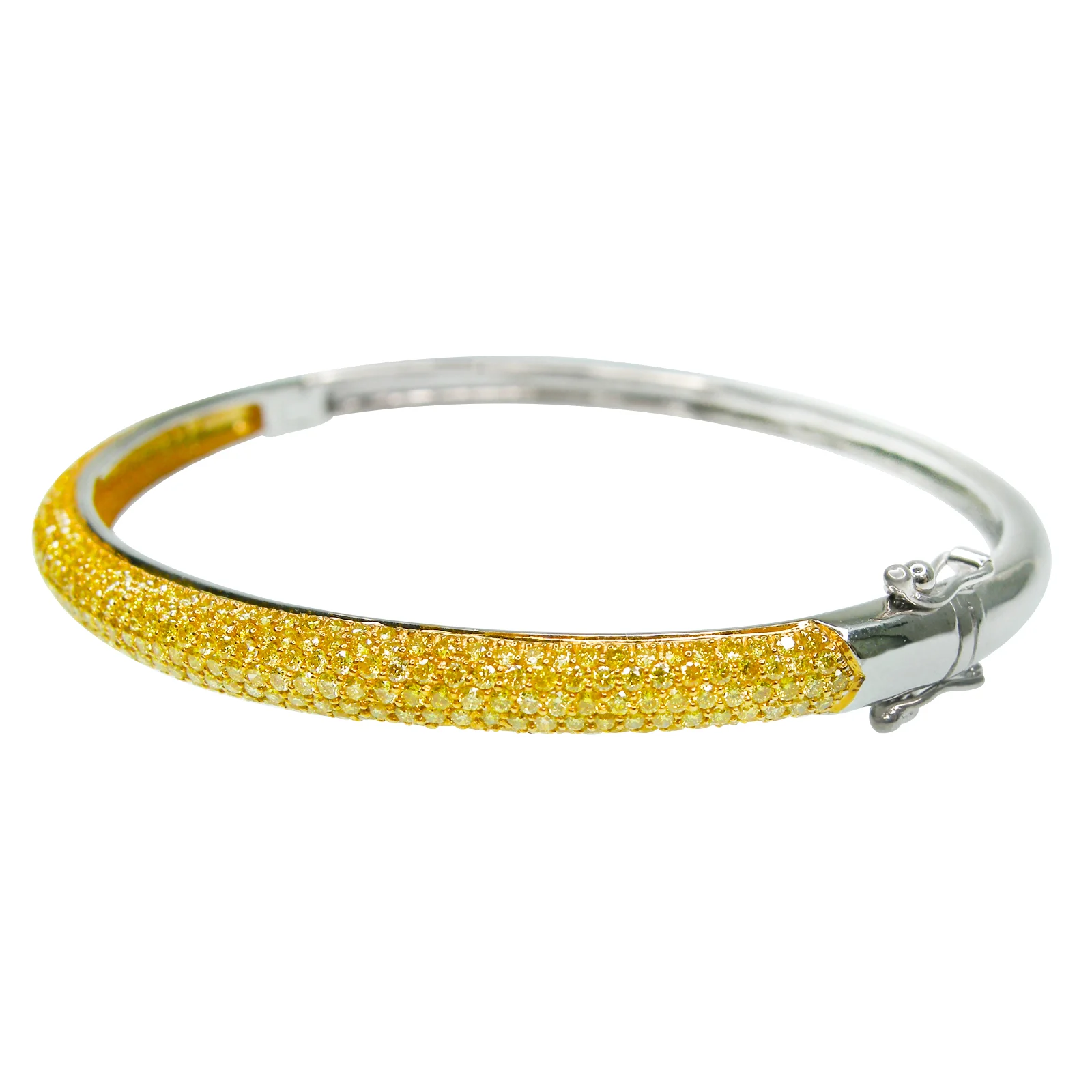SIGNATURE 5 ROW YELLOW DIAMOND BANGLE BESPOKE FINE JEWELLERY BY SHAHINA HATTA HONG KONG