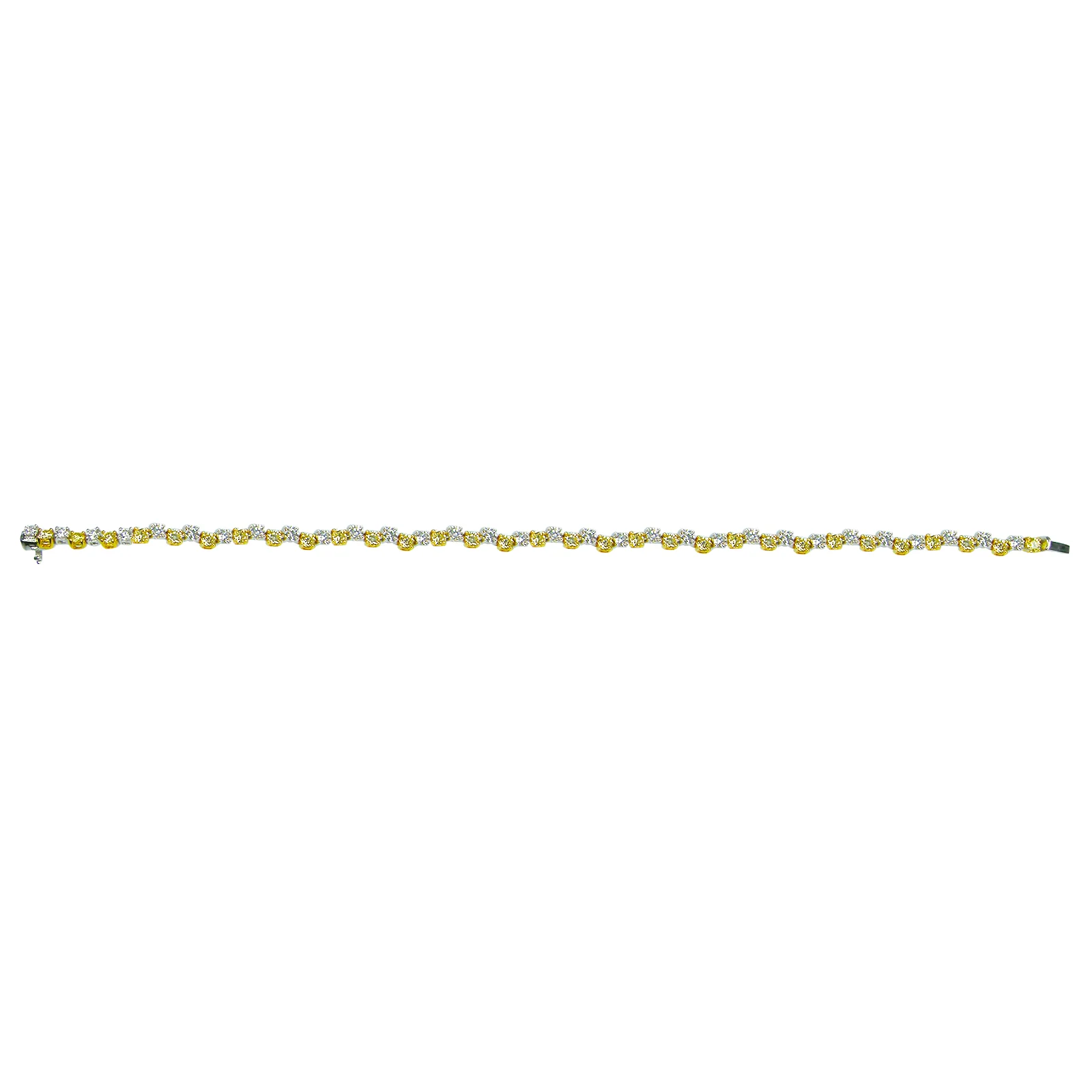 SIGNATURE YELLOW AND WHITE DIAMOND TENNIS NECKLACE BESPOKE FINE JEWELLERY BY SHAHINA HATTA HONG KONG