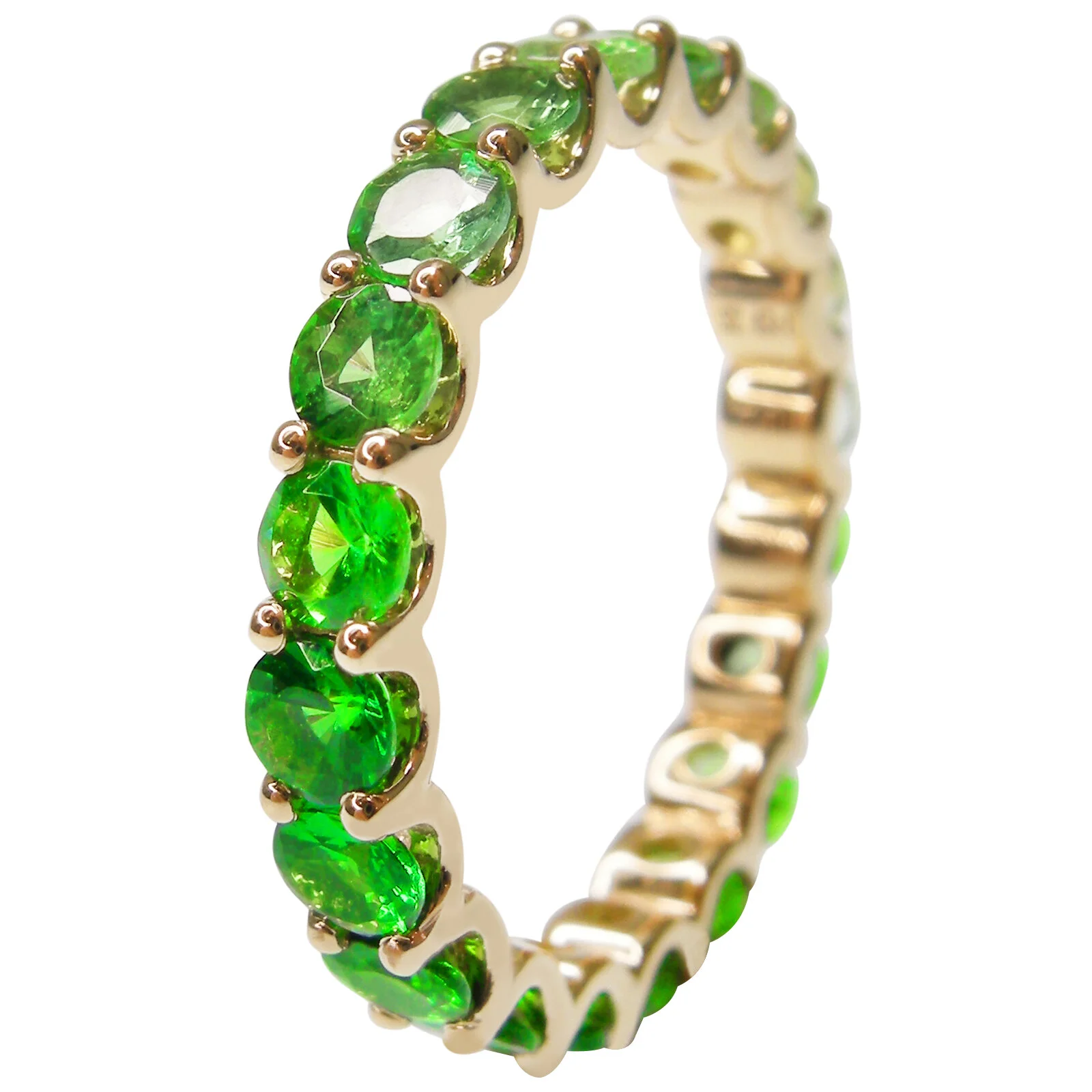 SIGNATURE OMBRE GREEN GARNET STACK RING BESPOKE FINE JEWELRY BY SHAHINA HATTA HONG KONG